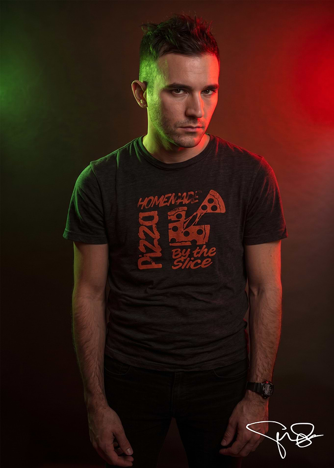 Man Wearing Pizza Graphic T-Shirt