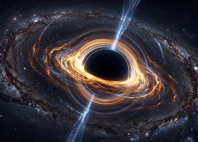 Supermassive Black Hole in Deep Space