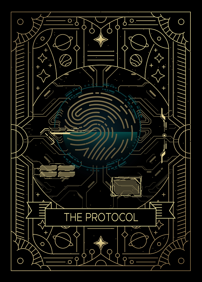 The Protocol Futuristic Fingerprint Poster