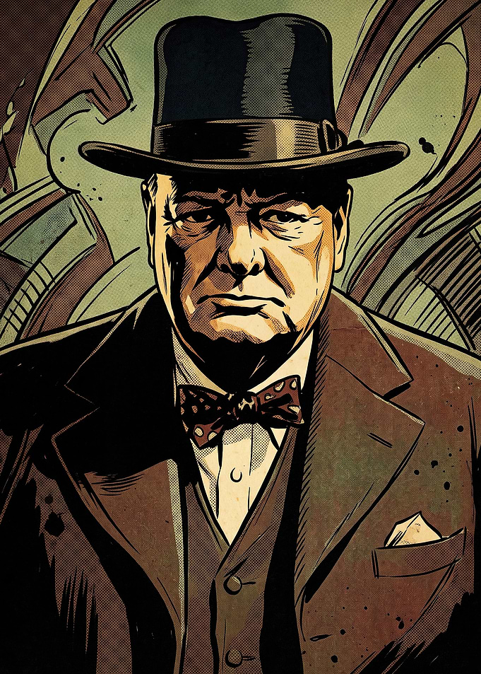 Winston Churchill Pop Art Portrait