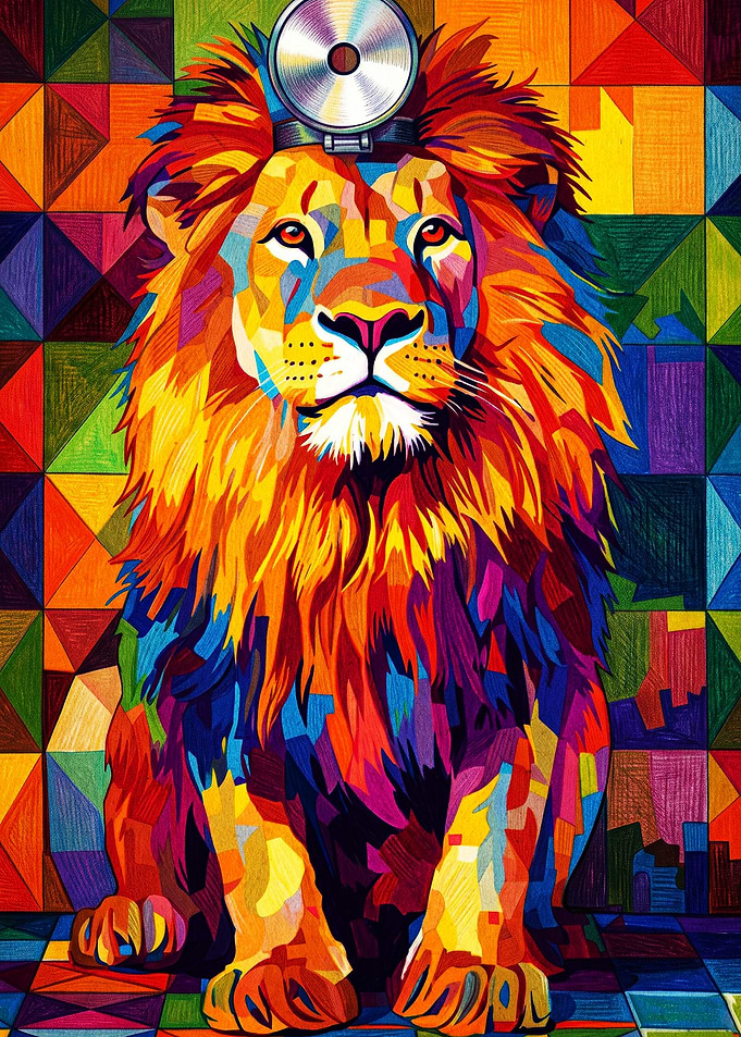 Colorful Pop Art Lion Doctor
