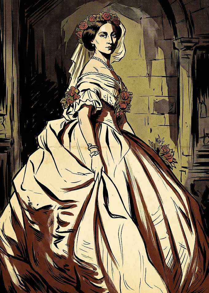 Queen Victoria in Wedding Attire