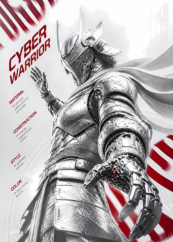 Chrome Cyber Samurai Poster