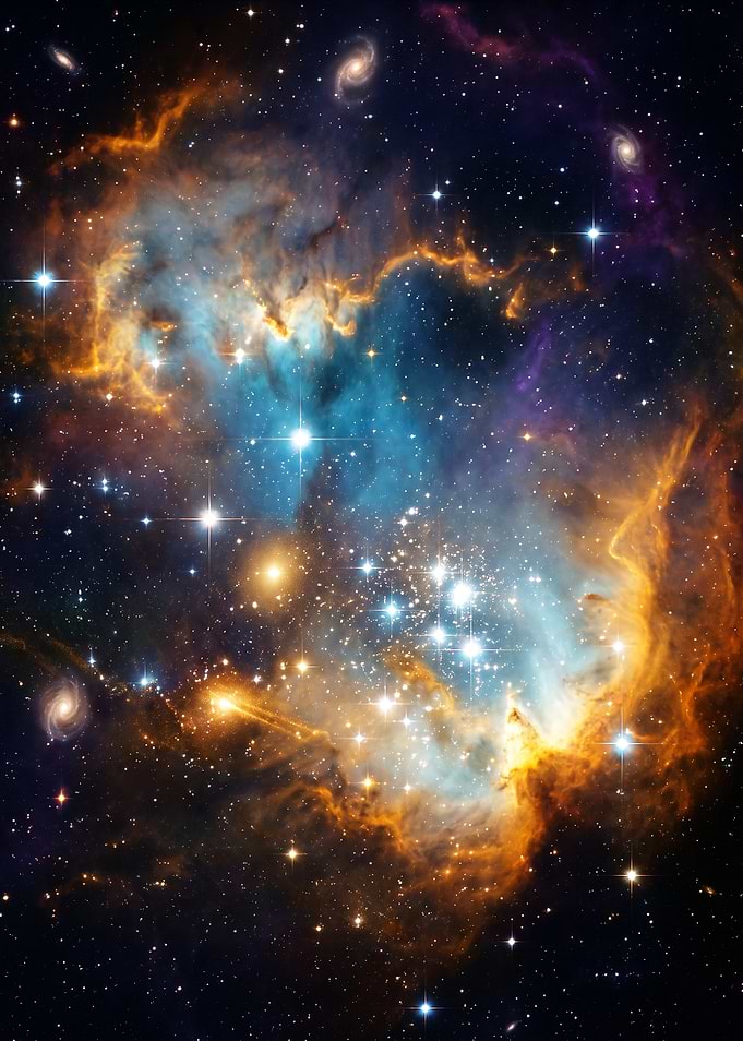 Vibrant Nebula and Star Cluster