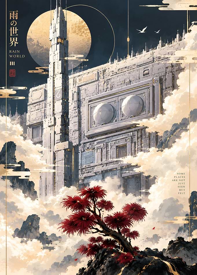 Rain World Sci-Fi Landscape Poster
