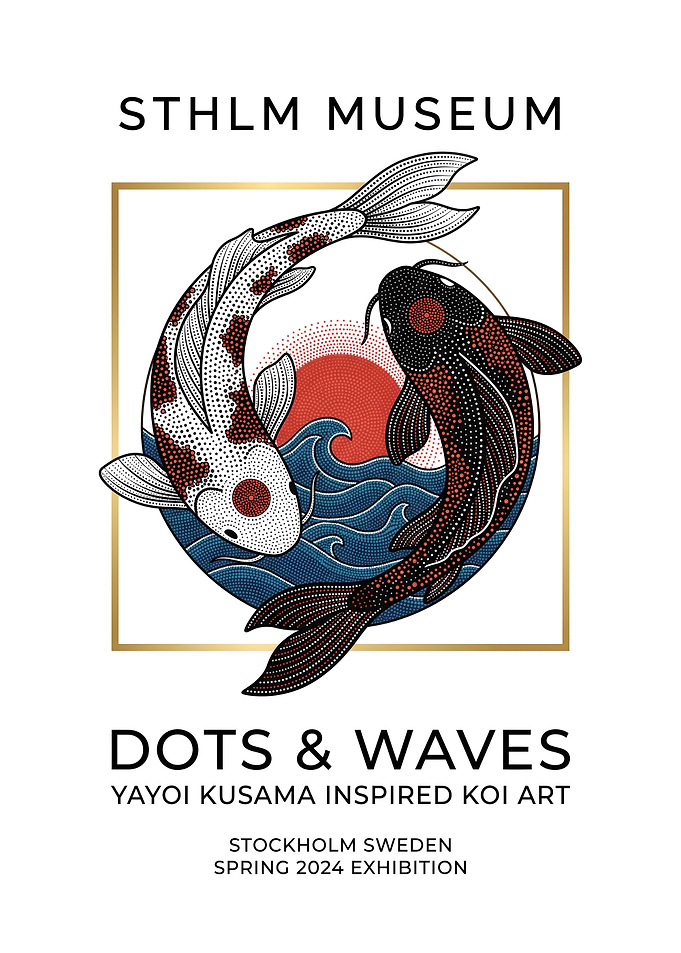Yayoi Kusama Inspired Koi Exhibition Poster