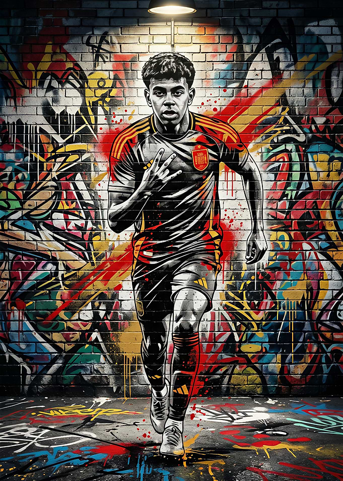 Lamine Yamal Spain Soccer Graffiti Art