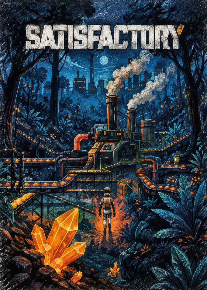 Satisfactory Game Industrial Jungle Poster