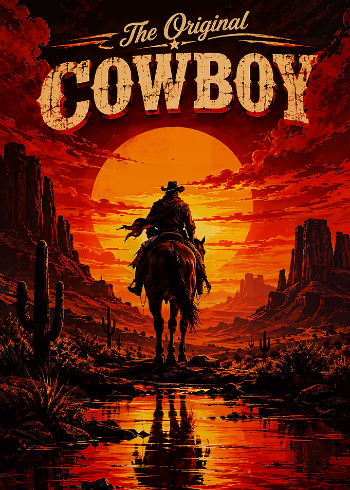 The Original Cowboy Sunset Poster