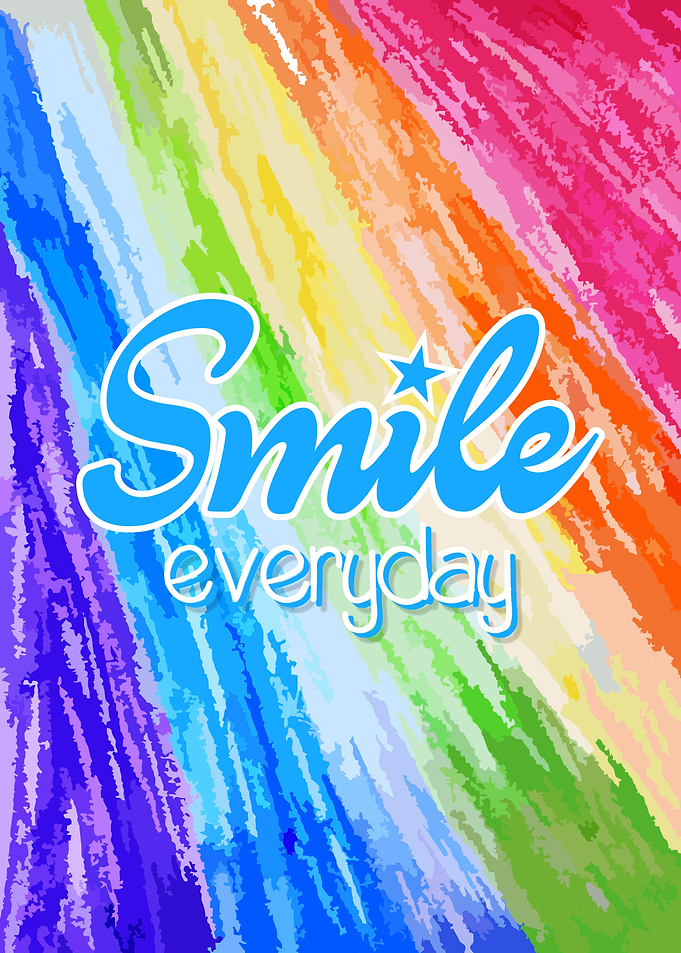 Smile Everyday Rainbow Typography Poster