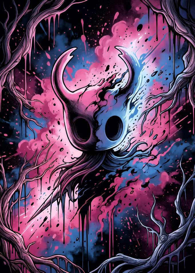 Hollow Knight Neon Abstract Art