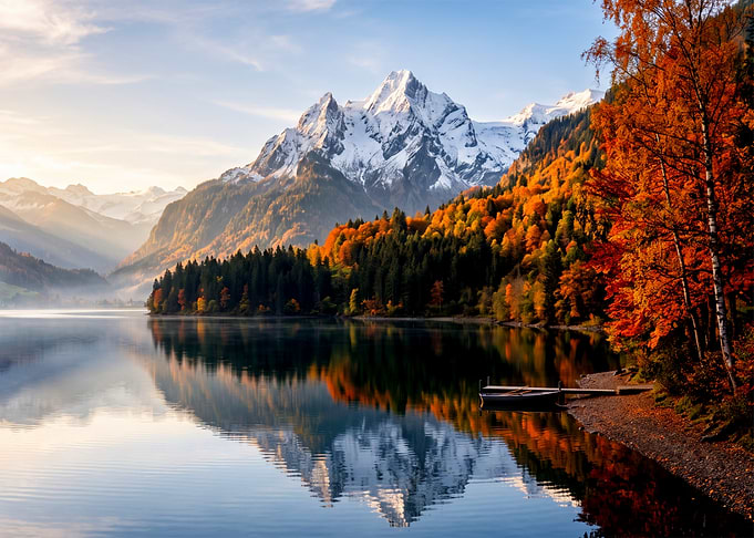 Autumn Mountain Lake Reflection