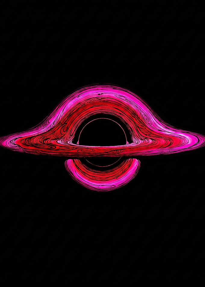 Vibrant Pink Neon Black Hole