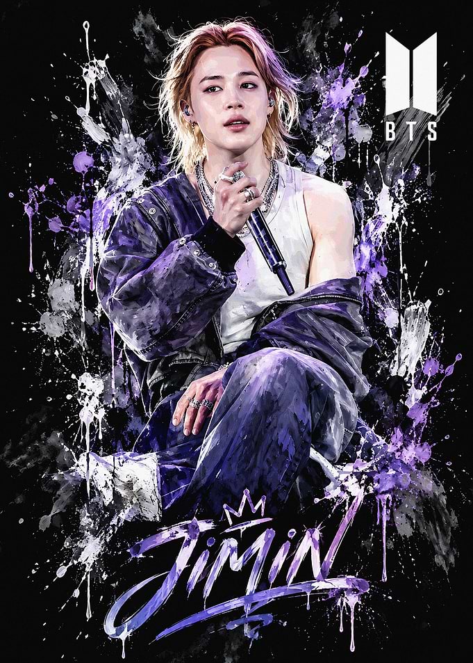 Jimin BTS Purple Watercolor Portrait