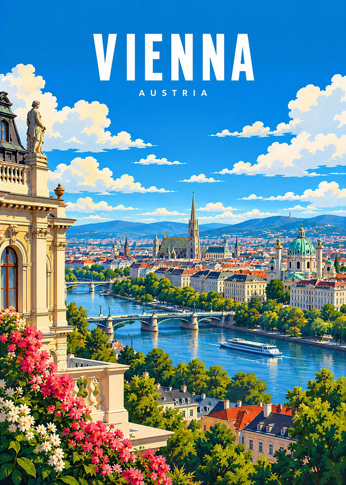 Vintage Travel Poster of Vienna