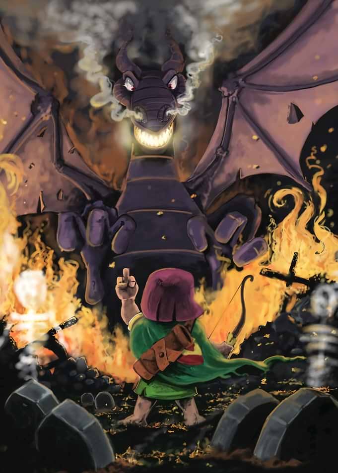Small Archer Confronting a Giant Dragon