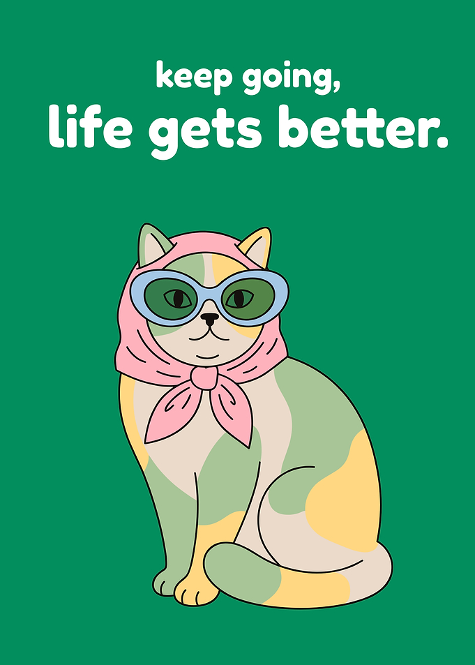 Cute Cat with Headscarf and Sunglasses