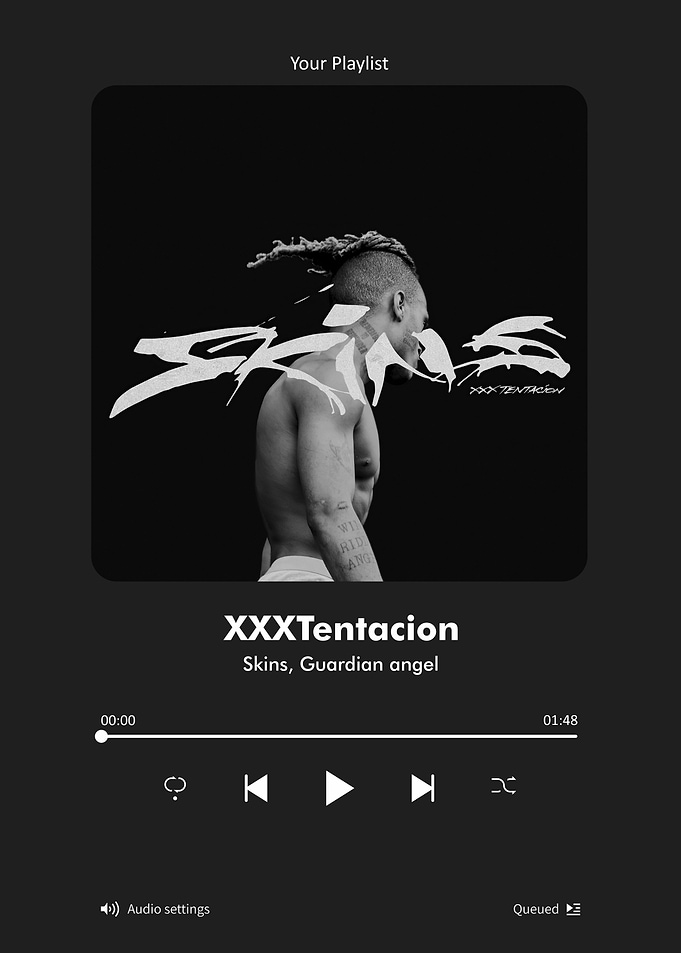XXXTentacion Skins Album Music Player Interface