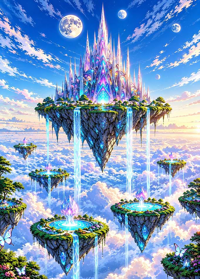 Floating Crystal Palace in the Sky