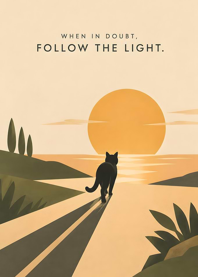 Follow the Light Cat Poster