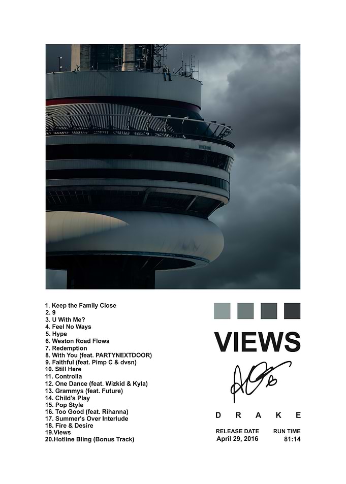 Drake Views Album Cover Poster