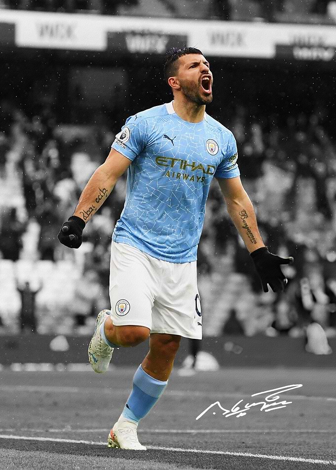 Sergio Aguero Goal Celebration Poster