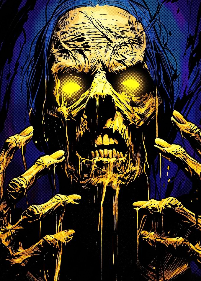 Glowing Eyed Undead Horror Illustration