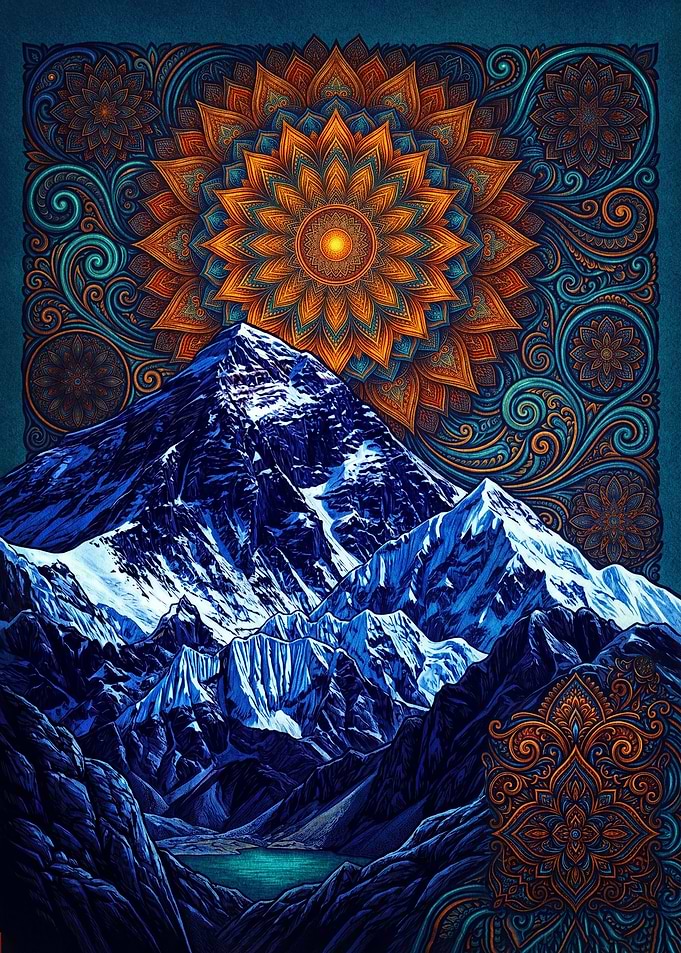 Mandala Mountain Peak Art