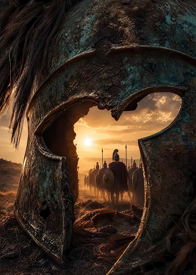 Spartan Helmet View of Army