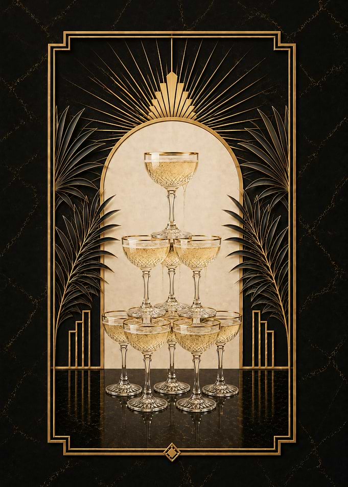 Art Deco Champagne Tower