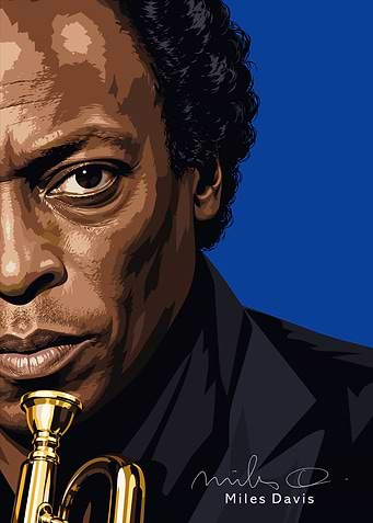 Miles Davis Jazz Portrait Poster