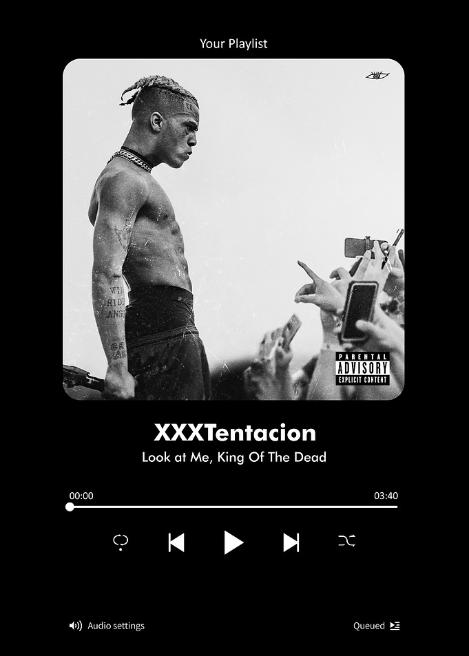 XXXTentacion Music Player Interface Poster