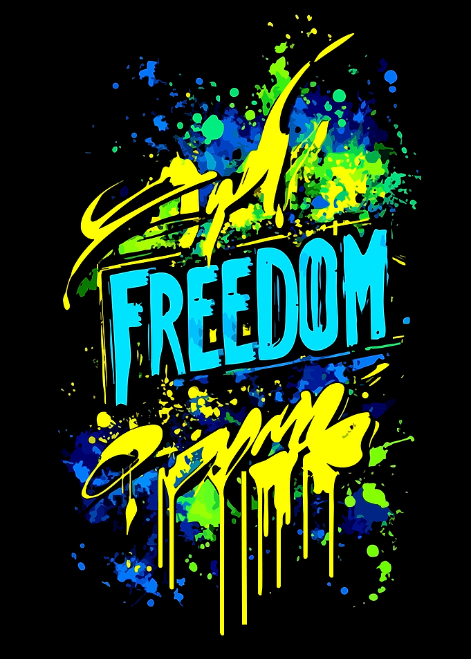 Freedom Graffiti Style Text Art