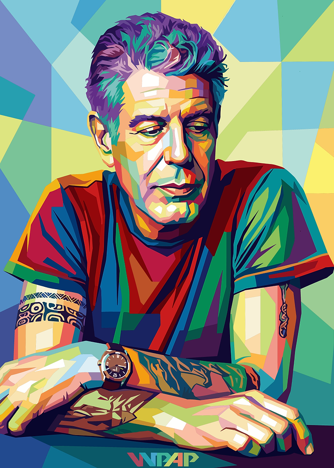 Anthony Bourdain WPAP Pop Art Portrait
