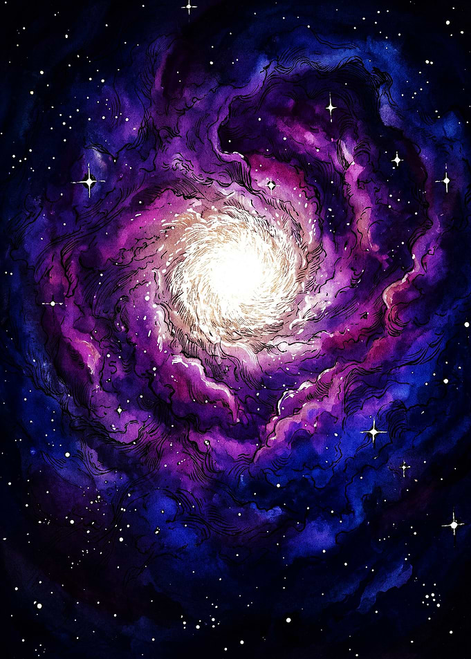 Vibrant Spiral Galaxy Nebula Art