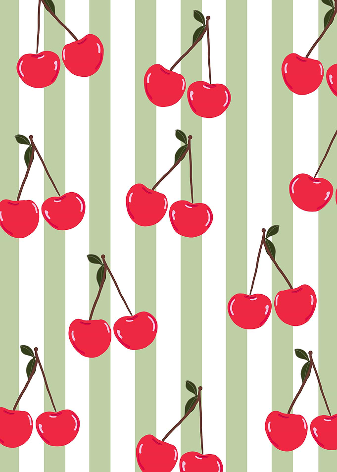 Cute Cherry Pattern Wallpaper