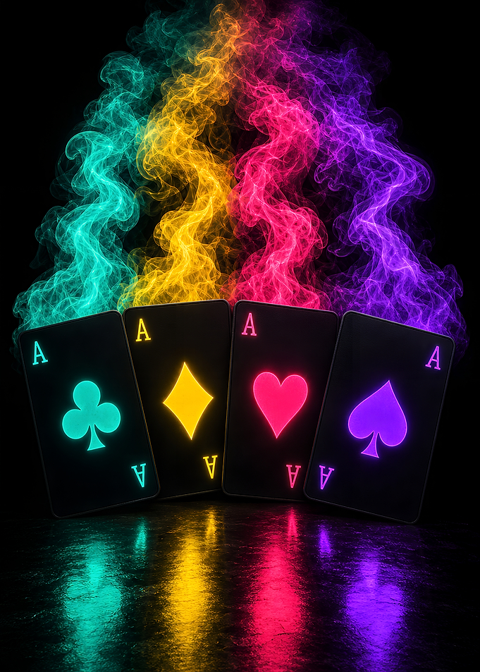 Neon Four Aces Playing Cards