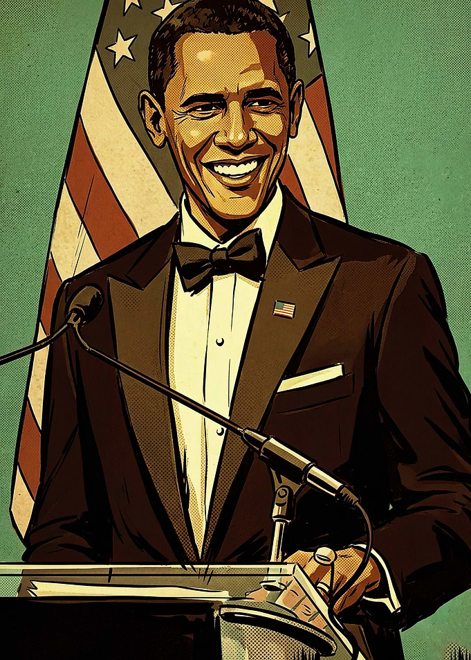 Barack Obama in Tuxedo Poster