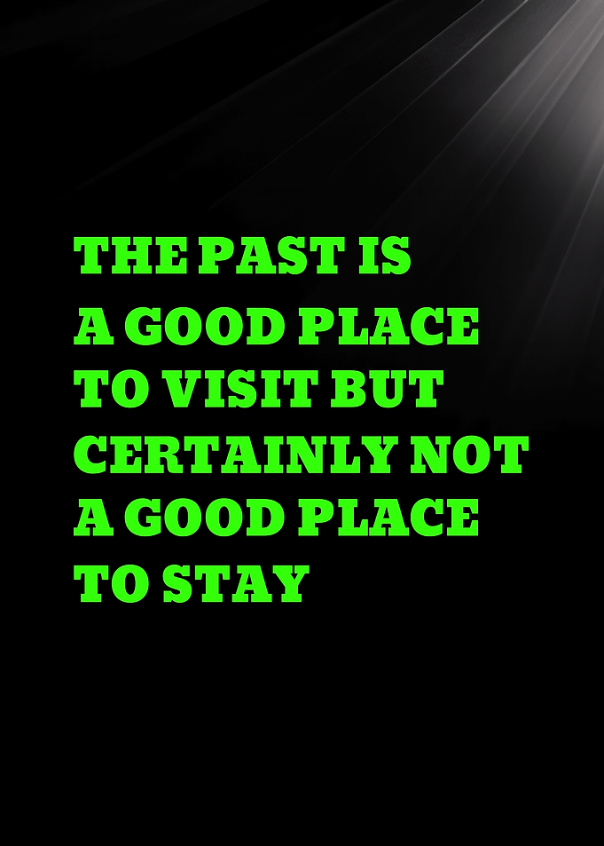 THE PAST IS A GOOD PLACE TO VISIT - Inspirational Quote Text Art