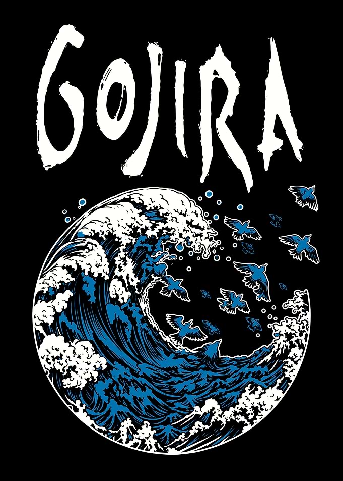 Gojira Wave and Birds Graphic