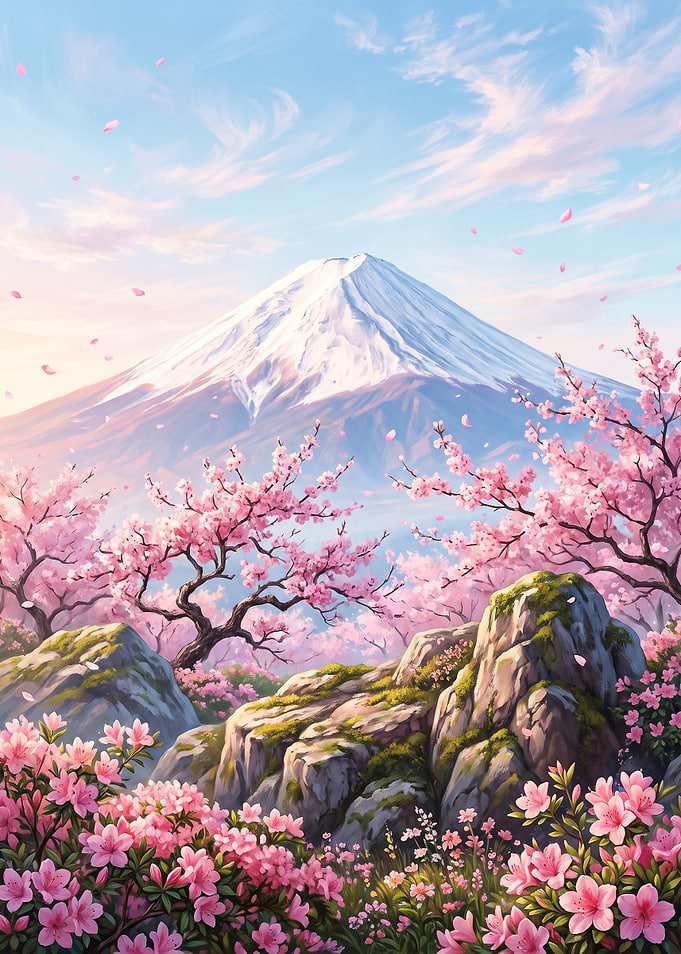 Mount Fuji with Cherry Blossoms