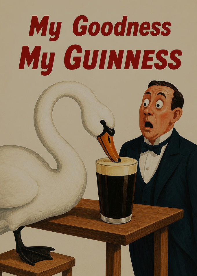 Vintage Guinness Swan Advertising Poster