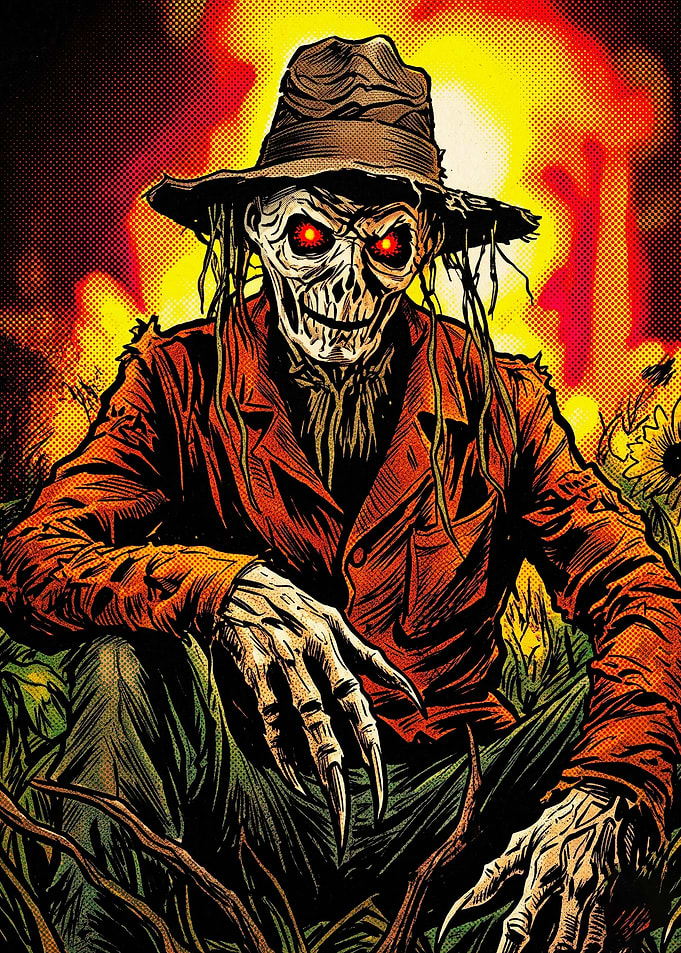 Scarecrow Horror Comic Book Illustration