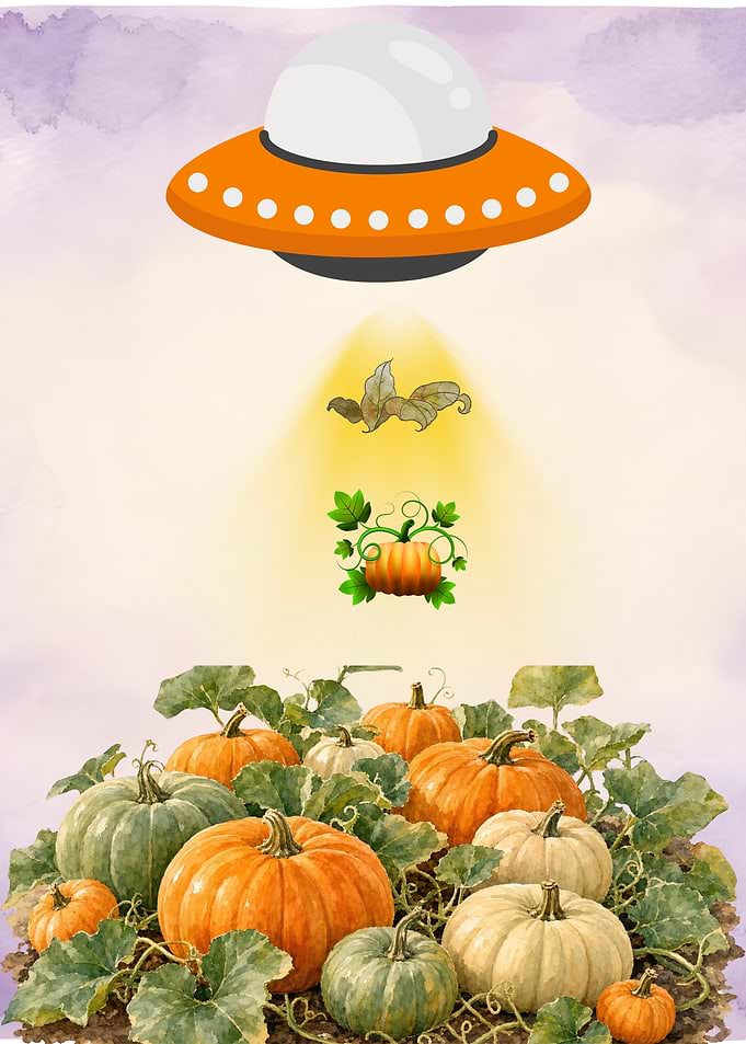 UFO Abducting a Pumpkin