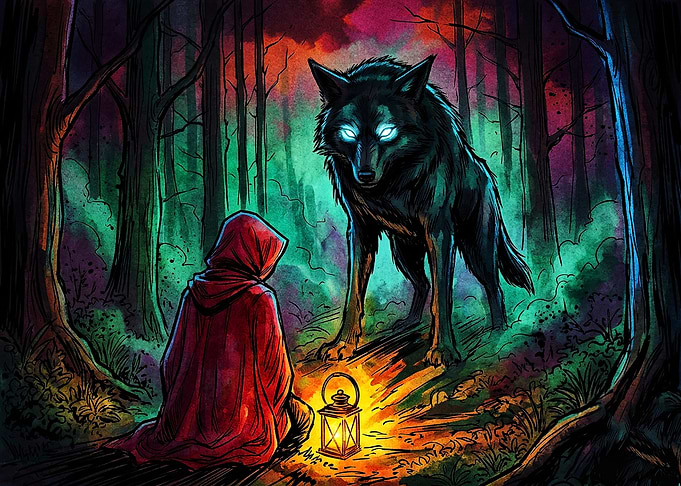 Little Red Riding Hood and Wolf