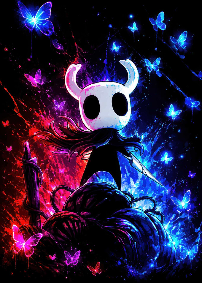 Hollow Knight Neon Butterfly Art