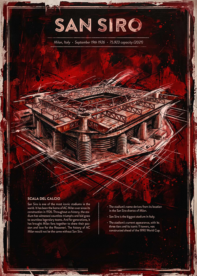 San Siro Stadium Artistic Poster