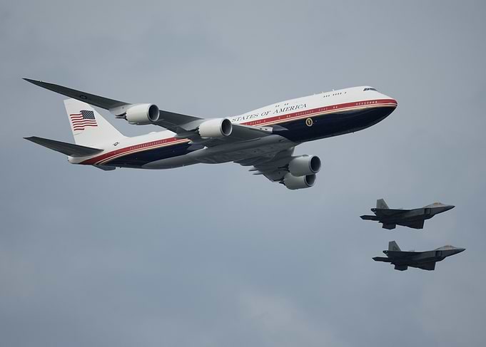 Air Force One with Fighter Escort
