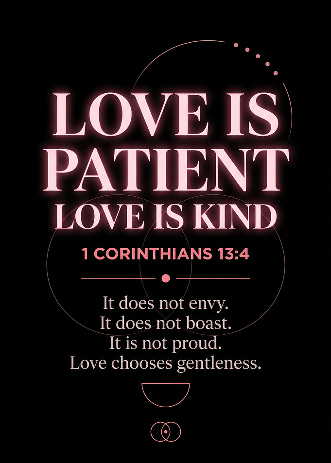 Love Is Patient Bible Verse Poster