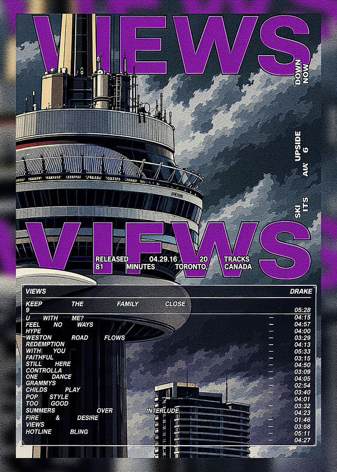 Drake Views Album Cover Poster
